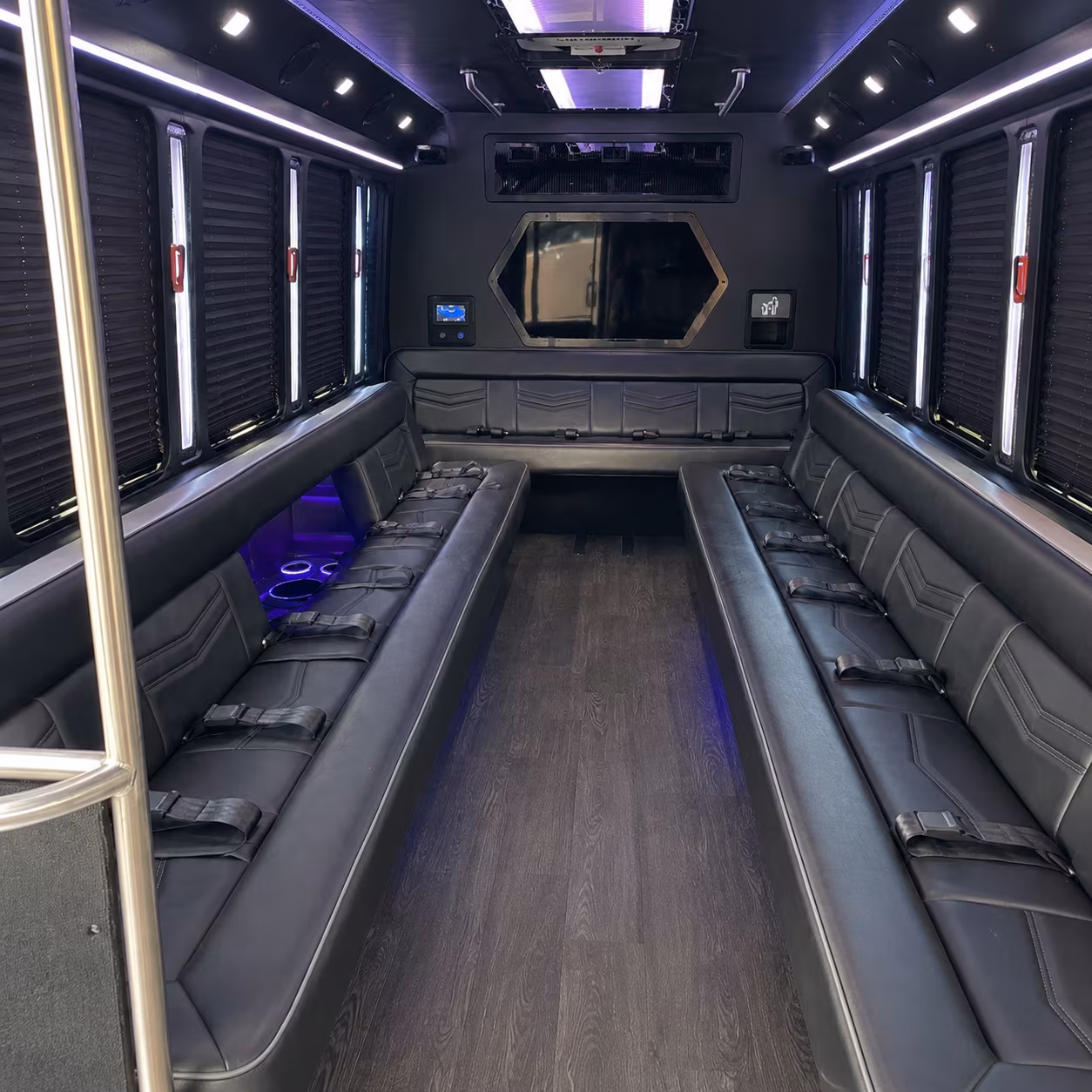 miami beach 18 passenger party bus interior
