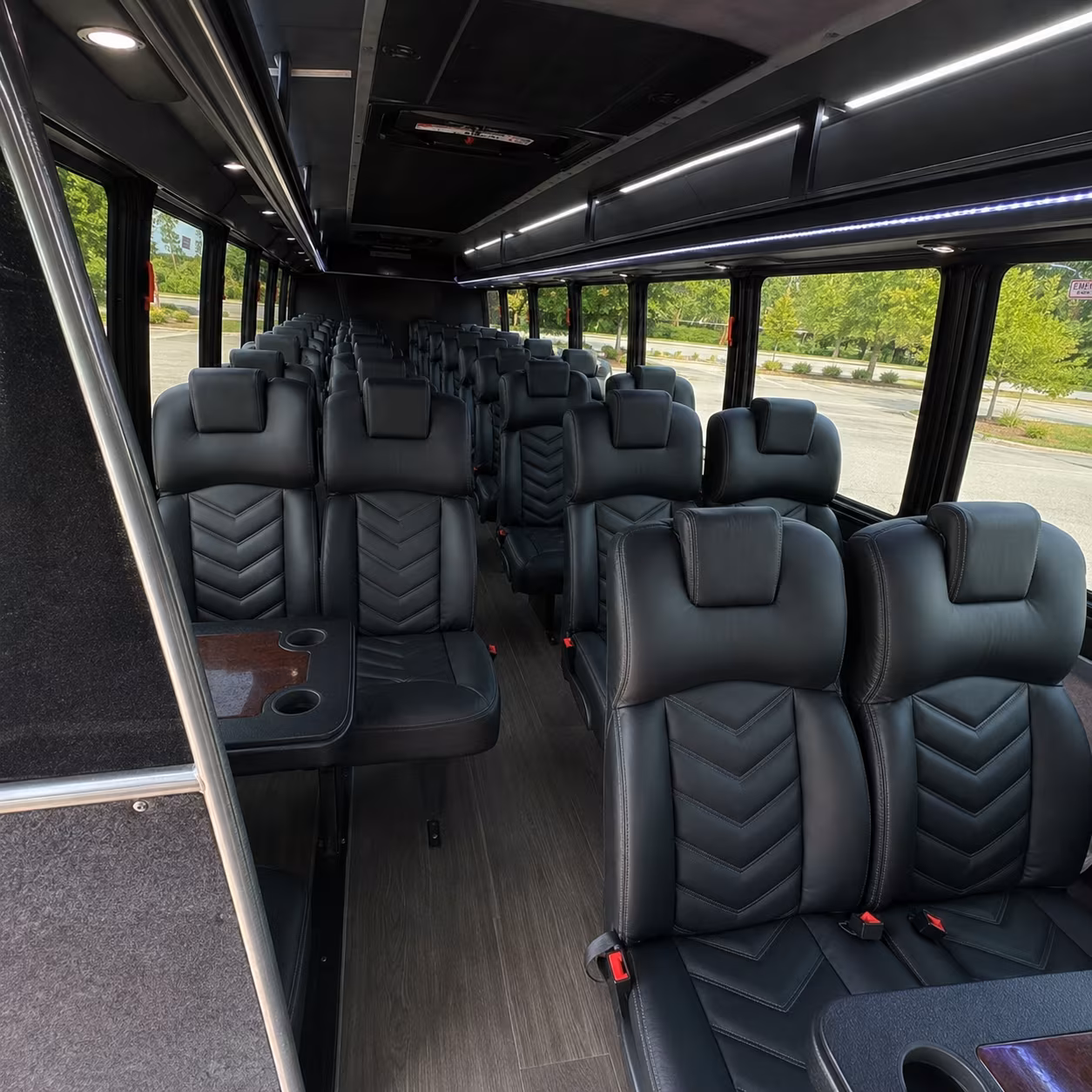 miami beach 25 passenger minibus interior