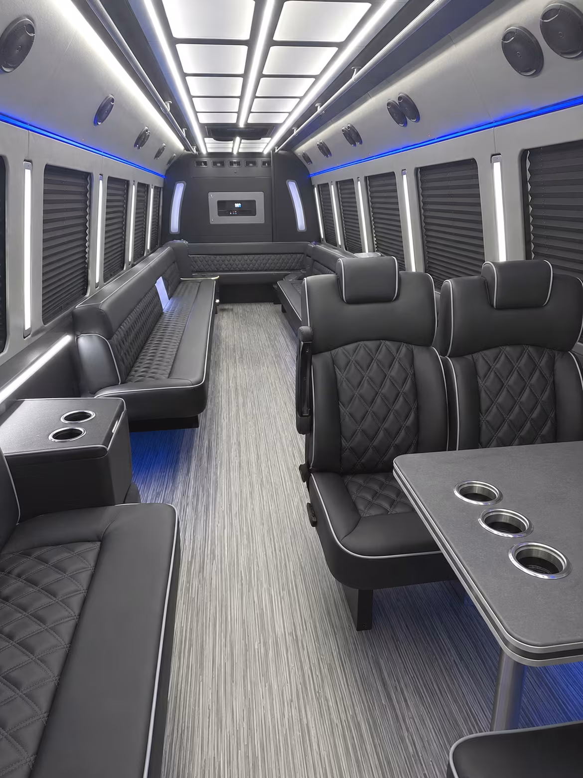 miami beach 25 passenger party bus inside