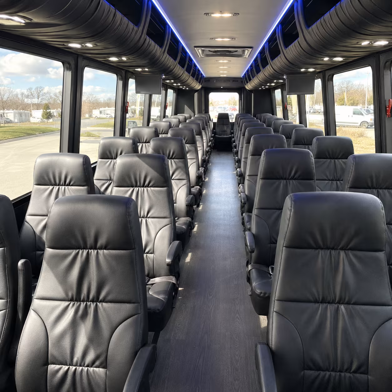 miami beach 28 passenger minibus interior