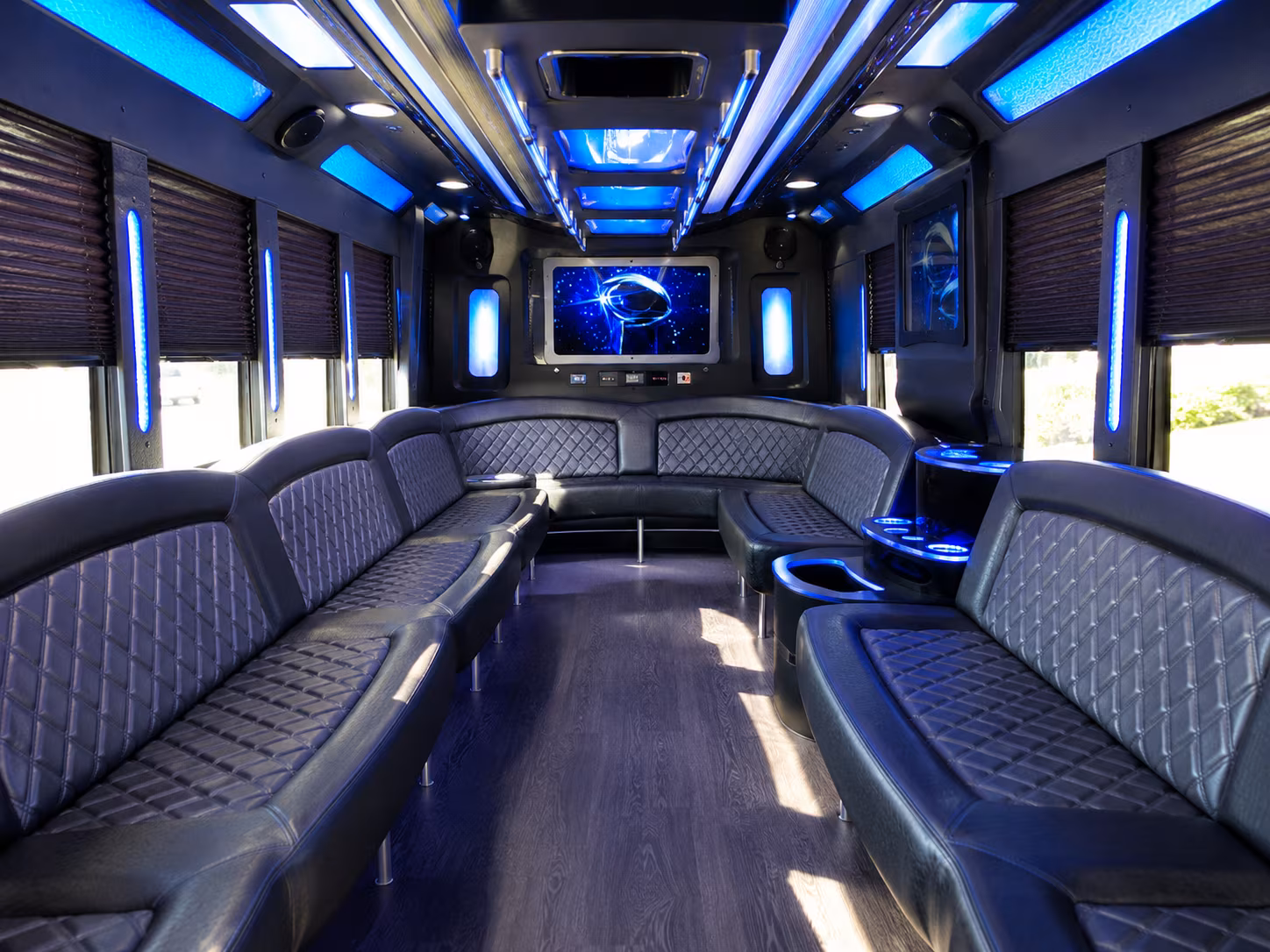 miami beach 28 passenger party bus inside