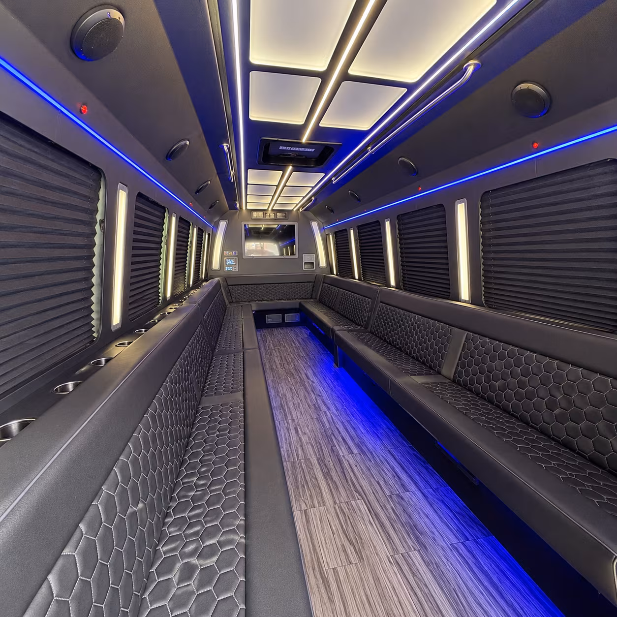 miami beach 30 passenger party bus interior