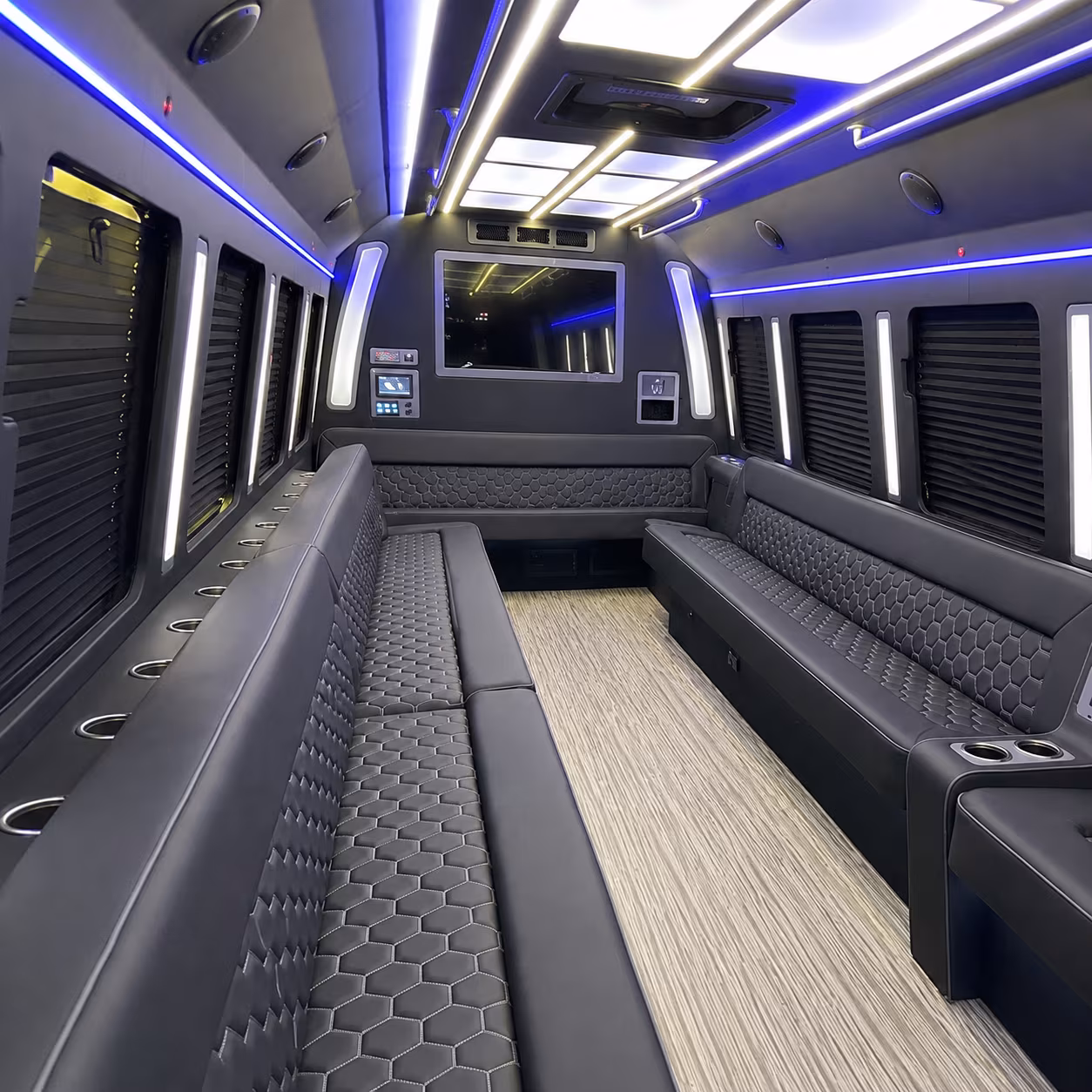 miami beach 40 passenger party bus inside