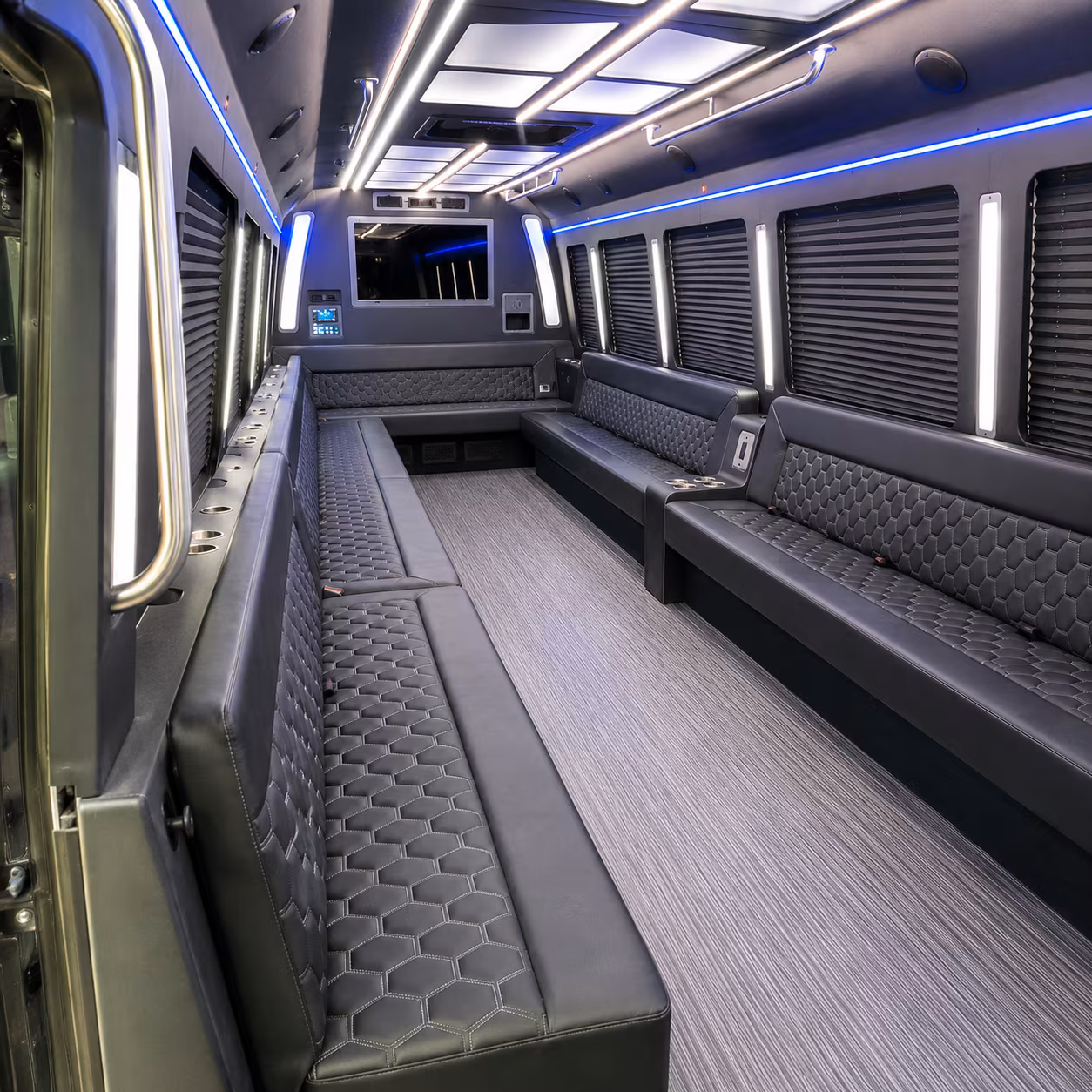 miami beach 40 passenger party bus interior