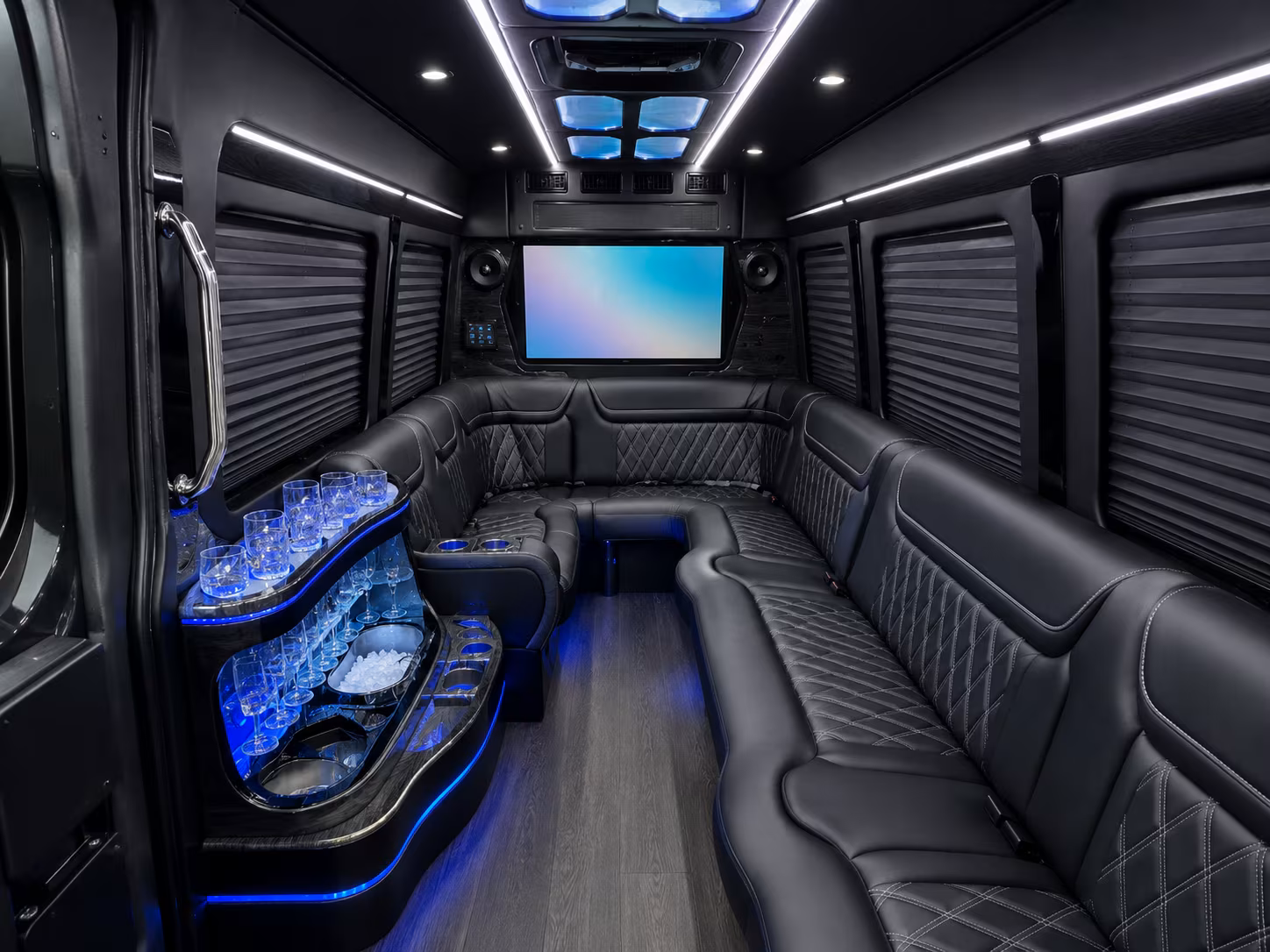 miami beach 50 passenger party bus interior