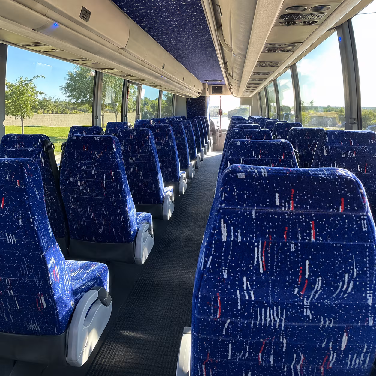 miami beach 56 passenger charter bus inside