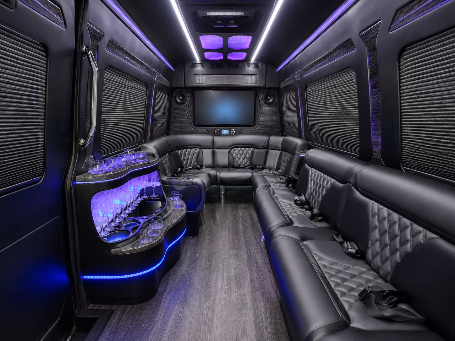 miami beach sprinter limousine inside